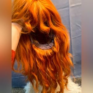 Brand new orange wig pretty soft and comfortable medium